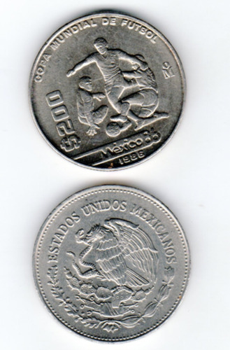 Imagen 1 de 2 de Moneda México 200 Pesos 1986 Mundial Fútbol México'86 Nueva