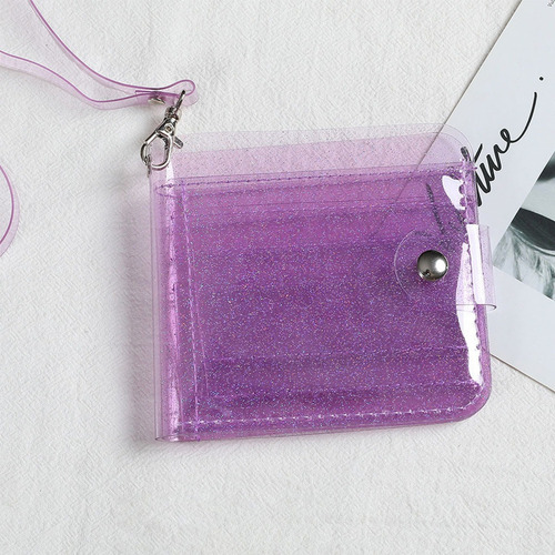 Cartera Transparente Para Mujer Con Cordón, Con Purpurina, B
