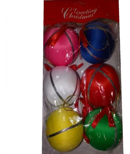 Adorno Navideño Navidad Globos Decorados Hilo Colgar M X6