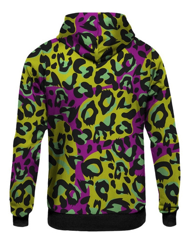 Imagem 2 de 2 de Blusa Moletom Capuz Ziper Animal Print Dalmata Onça Leopardo