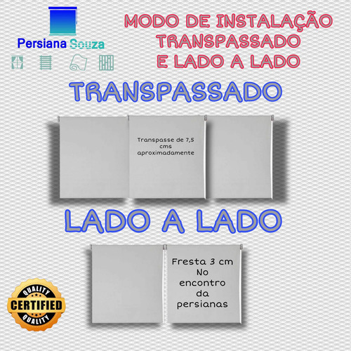Persiana Rolo Tela Solar 1% L A R G 1, 55 X 2, 87 A L T