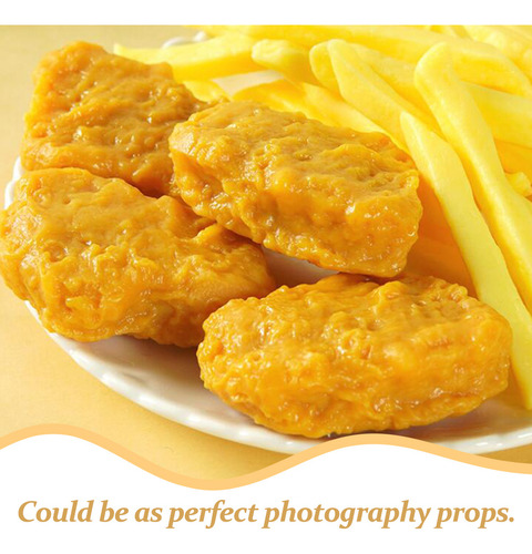 1 Juego De Patatas Fritas Falsas Modelo Pollo Frito Artifici