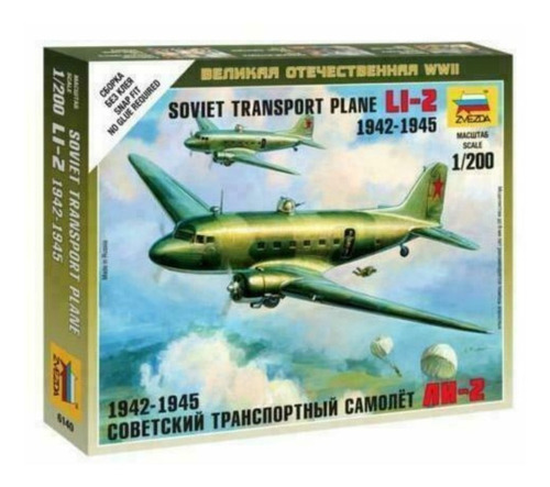 Maqueta Para Armar Avión Sovietico Li2 Zvezda 6140 1/200