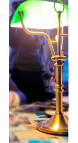 Imagen 3 de 7 de Lampara De Mesa O Escritorio En Bronce Modelo Banquero