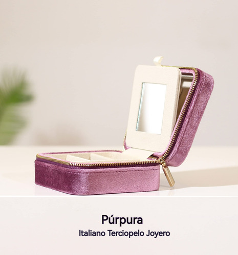 Skyice Estuche Portable Púrpura Con Espejo, 5 Compart. Púrpura