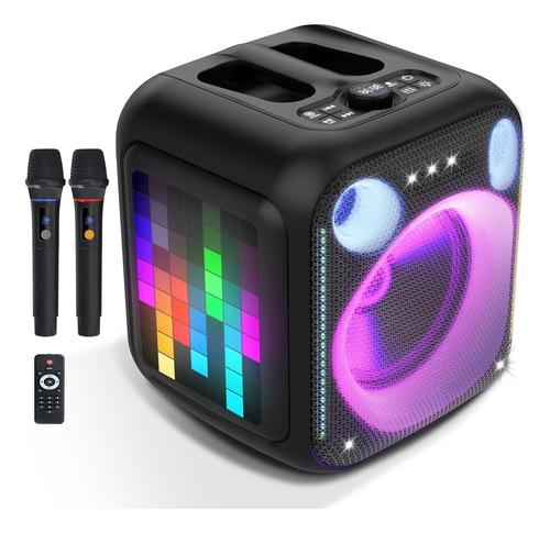 Pixel Box - Karaoke Bluetooth Con Micrófonos Inalámbricos