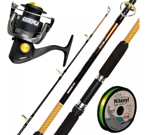 Combo Pesca Waterdog Caña 270 + Reel + Tanza Variada Rio Mar