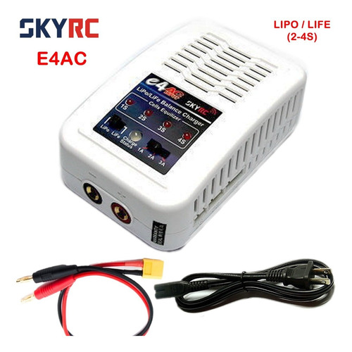 Carregador Skyrc E4 Ac Imput Bateria Lipo E Life 2s E 4s 3a