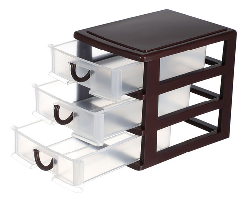 Caja De Almacenamiento Tipo Cajón Multifuncional Marrón De 3