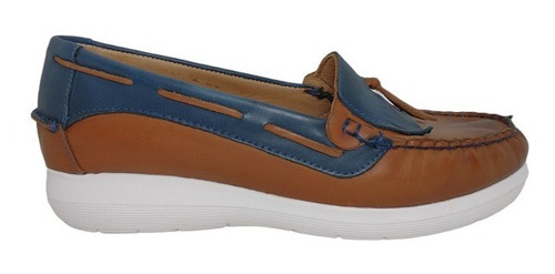 Saldo Mocasín Mujer Cuero Suela Azul Base Eva A C