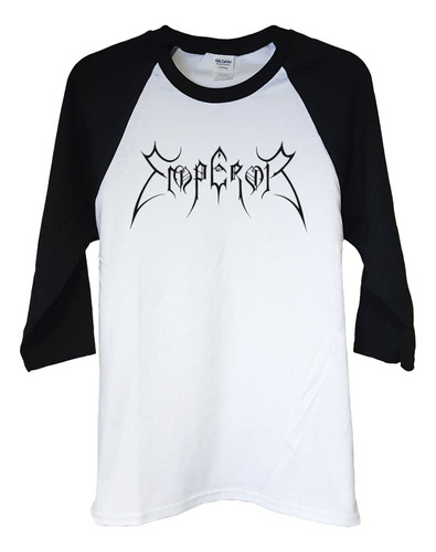 Polera Raglan 3/4 Emperor Logo Negro Metal Abominatron