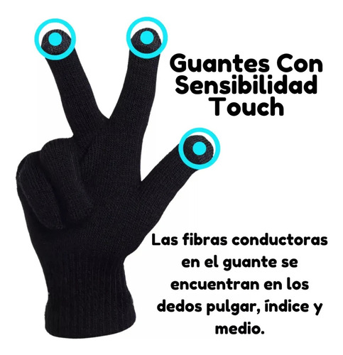 Par Guantes Touch Compatible Con Ipad Invierno Pantallas Rosa Claro Lisa