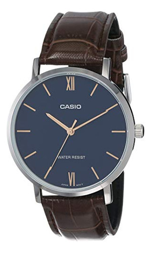 Casio Mtpvt01l2b Reloj Analógico Para Hombre Esfera Azul Min