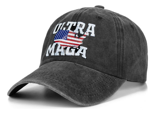 Gorra Béisbol Ultra Maga Gama Alta Con Bandera 2024 Trump Y