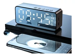 Reloj Despertador Digital Adornos Radio Y Altavoz Bluetooth