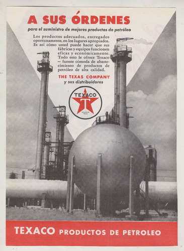 1946 Publicidad Vintage Texaco Compañia Petroleo De Texas