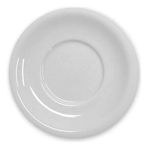 Set X 12 Plato De Cafe Porcelana Blanca Schmidt 11 Cm Color Blanco Liso