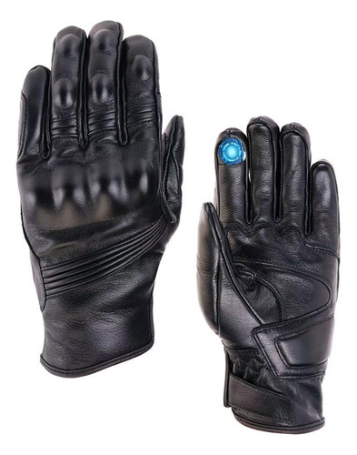 Guantes Aptos Pantalla Táctil De Cuero De Cabra Para Moto