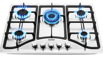 Comprar Parrilla De Gas Empotrable Estufa Gas De Mesa 5 Quemadores Acero Inoxidable Plateado 10.8kw Xiudeen