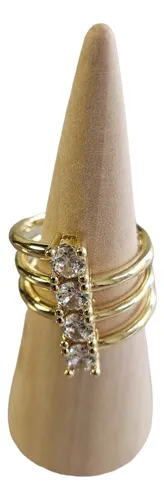 comprar Anillo Dama Mujer Ajustable De Moda Elegante Baño De Oro 18k