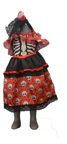 Dizfras Catrina Niña Talla 3 Calaveritas 