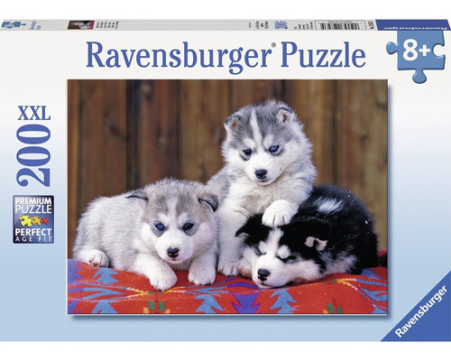 Rompecabezas Ravensburger Pequeños Huskies Con 200 Piezas 8+