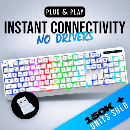 Teclado Inalámbrico Para Juegos Klim Chroma Rgb Con Barra Re