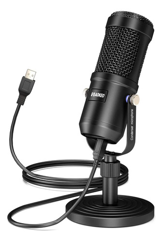 Microfono Usb Aokeo De Condensador Para Podcast Pc Ps4 Xbox