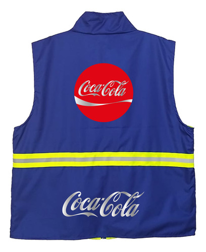 Chaleco De Seguridad Cat Coca Cola Modelo 1 Azul M