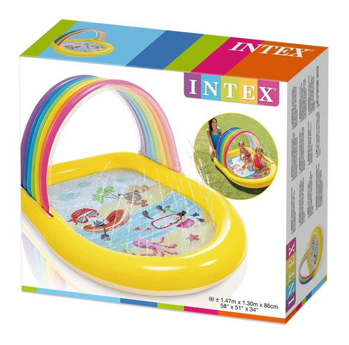 Alberca Inflable De Arcoiris Techada Intex Bebes Niñas Full