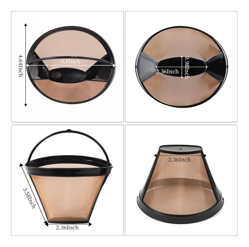 Filtros De Café Reutilizables De Cono N.º 4 Para Ninja