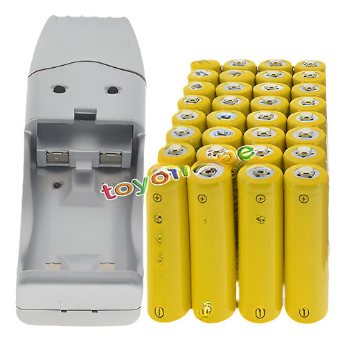 32 Amarillo Aa Recargables 2800mah Nicd 1.2v Luz Solar + Car