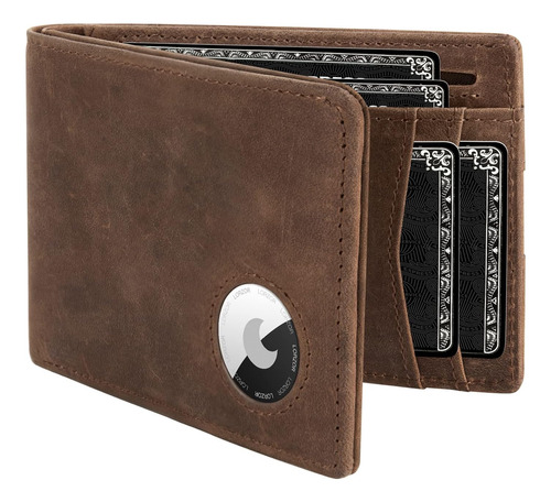 Lorzor Air Tag Wallet - Cartera De Cuero De Grano Completo P