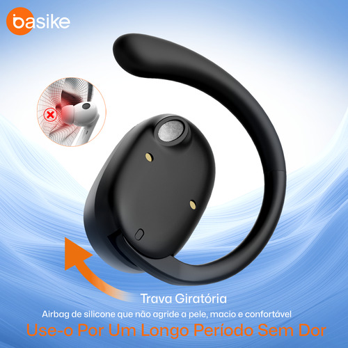 Basike Fone De Ouvido Sem Fio Bluetooth Ows Com Display Led