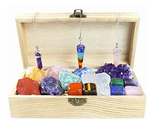 Set De Cristales Curativos: Kit Con Amatista, Cuarzo Rosa, C
