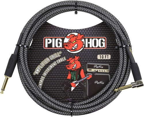 Pig Hog Cable P Guitarra, Bajo  Amplifier Grill 3m Angulado