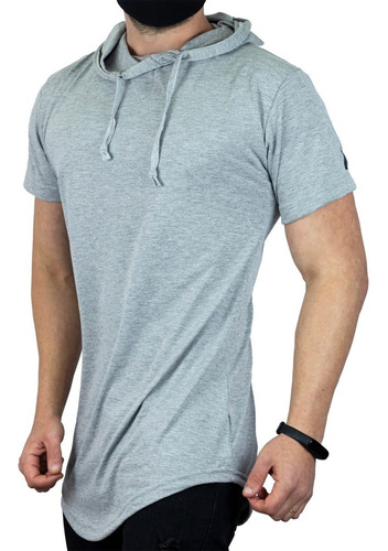 Camisa Longline Oversized Com Capuz Swag Básica C32 Vcstilo