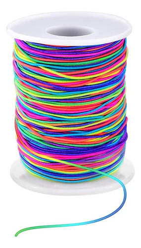 Cuerda De Pulsera Elastica 1mm Arco Iris Resistente 50m