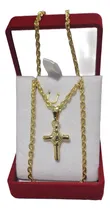 Comprar Cadena Con Cruz Enchapada En Oro 18k Con Caja De Regalo