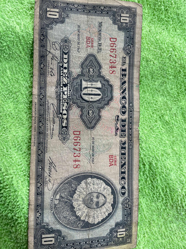 Billete De 10 Pesos De 10 De Mayo De 1967 Serie Bda,