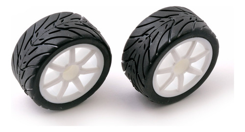 Apex 1:18 Wheels/tires, White, Mountred  (4)