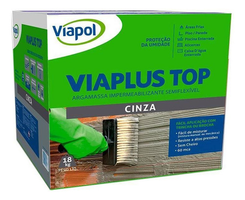 Impermeabilizante Viaplus Top 18kg Viapol Cor Cinza