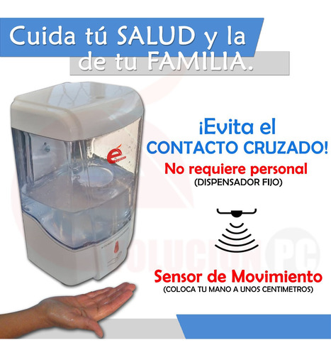 Imagen 3 de 9 de Despachador De Jabón Gel Automático 700ml Evitacontacto V11