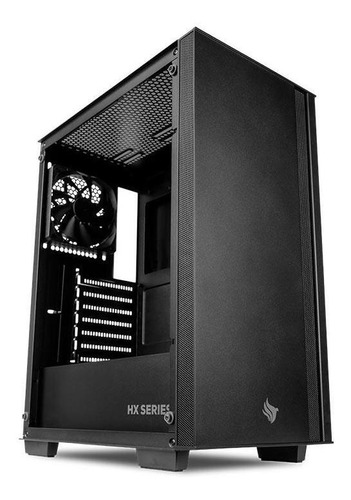 Gabinete Gamer Pichau Hx350 Mid-t Lateral De Vidro C/ 4 Fans Cor Preto