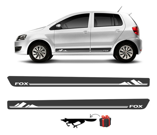 Faixa Fox 2012/ Adesivo Lateral Portas Preto, Prata E Cinza