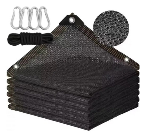 Malla Sombra 3x6 Metros Negro Raschel Reforzada Lista Usar
