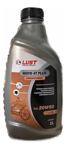 Aceite Lust 4t Plus Sae 20w50 Mineral 1l Para Moto