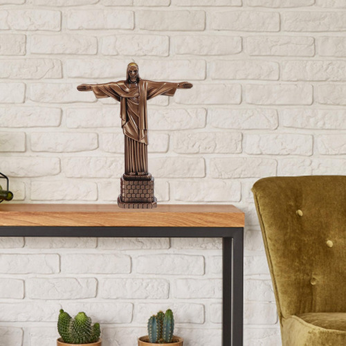 Cristo Jesús Figura Estatuilla Escultura Bronce Rojo