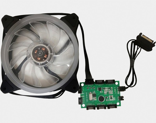 Kit 3 Coolers Led Rgb Rítmico Af-k1225 K-mex Com Controladora E Controle Remoto