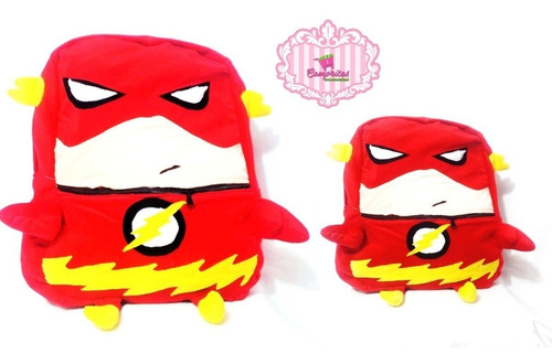 Mochila Super Heroes Flash Rojo Escolar Niño Personalizada 